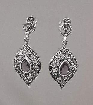 Ohrringe Amethyst Markasiten