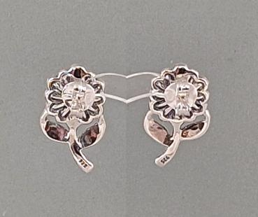 Granat Markasiten Ohrringe Blume