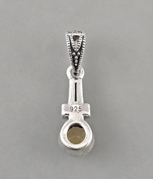 Citrin Anhänger mit Markasiten 0,7x2,5cm