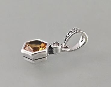 Citrin Anhänger mit Markasiten 0,8x2,5cm
