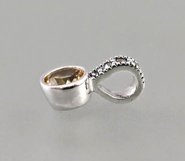 Citrin Anhänger mit Markasiten 0,6x1,5cm