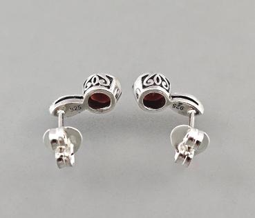 Granat Ohrringe mit Markasiten