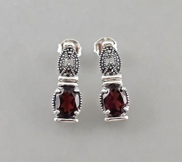 Granat Ohrringe mit Markasiten
