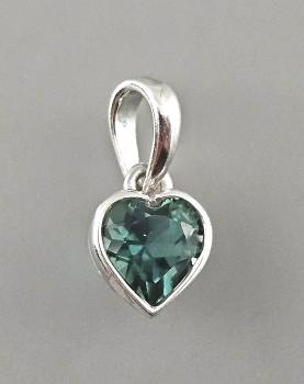 Grüner sibirischer Quarz Anhänger Herz 1,7x1cm