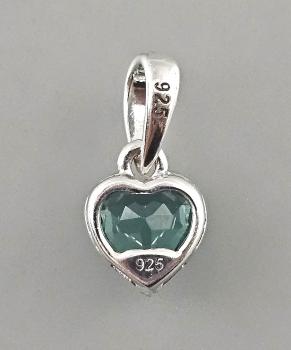 Grüner sibirischer Quarz Anhänger Herz 1,7x1cm