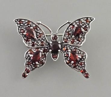 Granat Markasiten Brosche Schmetterling 3,5x3cm