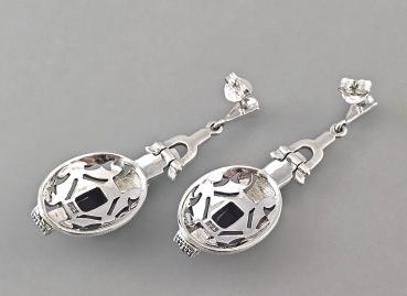 Markasiten Onyx Ohrringe