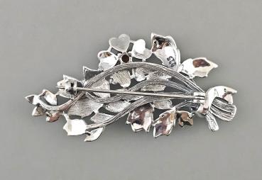 Markasiten Granat Brosche 3x6cm