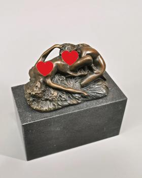 Erotik Bronze Skulptur Liebendes Paar Frauen