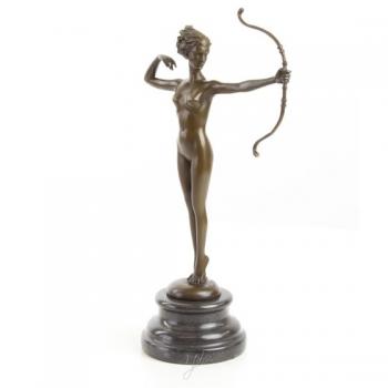 Bronze Skulptur Jagdgöttin Diana Akt