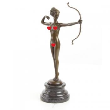 Bronze Skulptur Jagdgöttin Diana Akt
