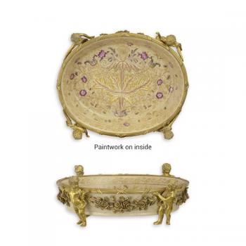 Schale mit Putten Bronze Porzellan