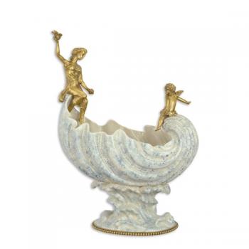 Tafelaufsatz Muschel-Schale Putto mit Schönheit