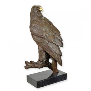 Bronze Skulptur Adler auf Ast