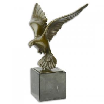 Bronze Skulptur Taube im Flug