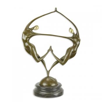 Bronze Skulptur Paar stilisierte nackte Tänzer