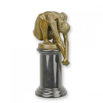 Bronze Skulptur Männerakt turnend
