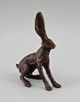 Bronze Skulptur sitzender Hase