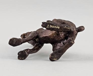 Bronze Skulptur sitzender Hase