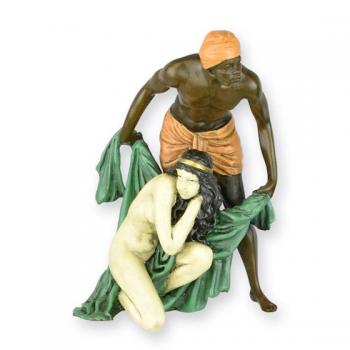Bronze Skulptur Orientale mit nackter Frau