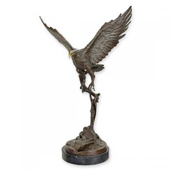 Bronze Skulptur fliegender Adler