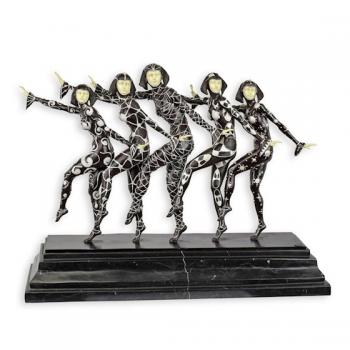 Bronze Skulptur "Die Mädchen" Art déco Tänzerinnen