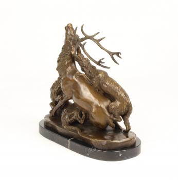 Bronze Skulptur Hirschjagd