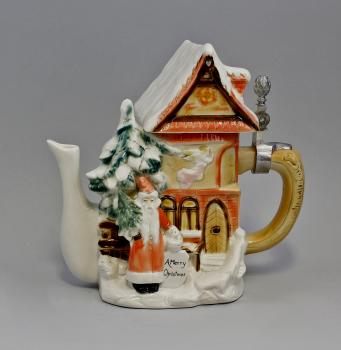 Glühwein- / Bier-Kanne Winterhäuschen Weihnachten