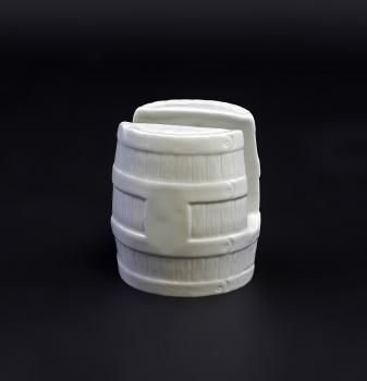 Bierdeckel / Servietten - Halter Fass weiß