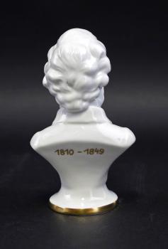 Büste Chopin weiss glasiert Goldschrift