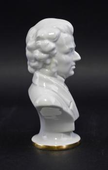 Büste Chopin weiss glasiert Goldschrift