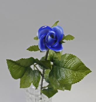 Porzellan - Stielrose blau
