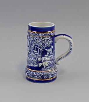 bäuerlicher Bierkrug Kobalt