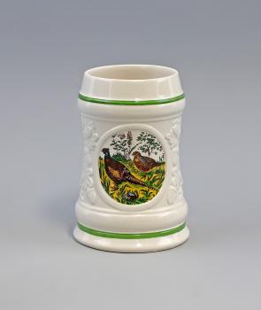 jagdlicher Bierkrug Fasan weiß