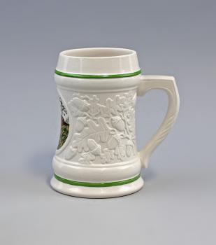 jagdlicher Bierkrug Fasan weiß