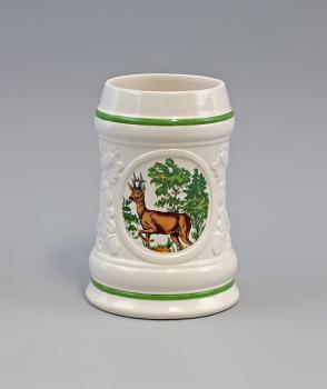 jagdlicher Bierkrug Reh weiß