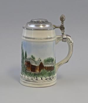 Bierkrug Stutenhaus mit Zinndeckel 0,5 Liter
