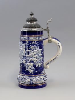 Bierkrug 1 Liter Kobalt