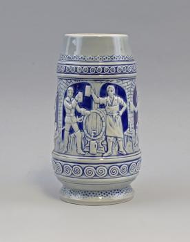 Reliefbierkrug groß blau 1 Liter