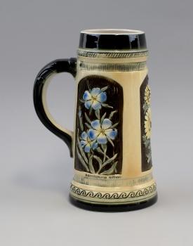 Bierkrug Blumen 1L/N/Krone