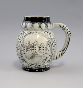 Bierkrug Moritzburg schwarz / weiß 1,5 Liter