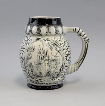 Bierkrug Albrechtsburg schwarz / weiß 1,5 Liter
