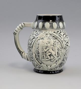 Bierkrug Albrechtsburg schwarz / weiß 1,5 Liter