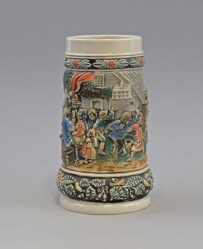 Bierkrug Bäuerliche Trinkszene Tanzszene 0,7 Liter