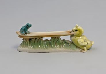 Messerbänkchen Ente und Frosch bunt