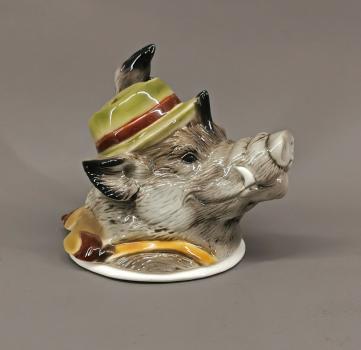 Briefbeschwerer Wildschwein mit Hut ungemarkt