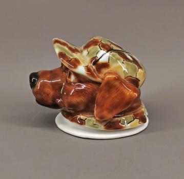 Briefbeschwerer Jagd-Hund mit Tarn-Cap ungemarkt