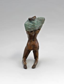 Bronze Skulptur einer sich entkleidenden Frau