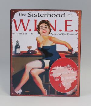 nostalgisches Blechschild Pin-Up Bar