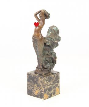Bronze Skulptur Nackte mit wehendem Rock